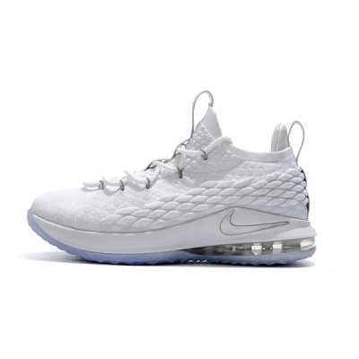 Nike Erkek Lebron 15 Low Beyaz / Metal Beyaz / Metal Gümüş Basketbol Ayakkabısı Türkiye - TUAQIBAL